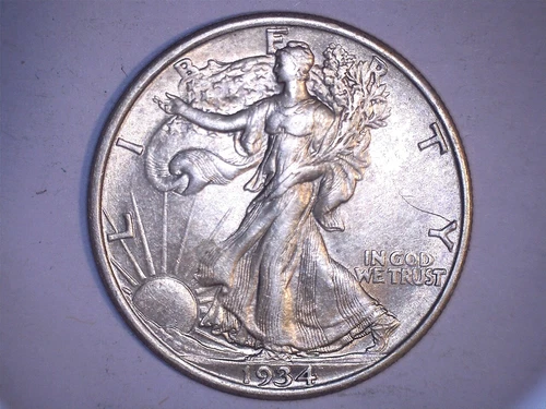 1934, US Walking Liberty Half , Uncirculated, .36169 oz slv   (US-7337)