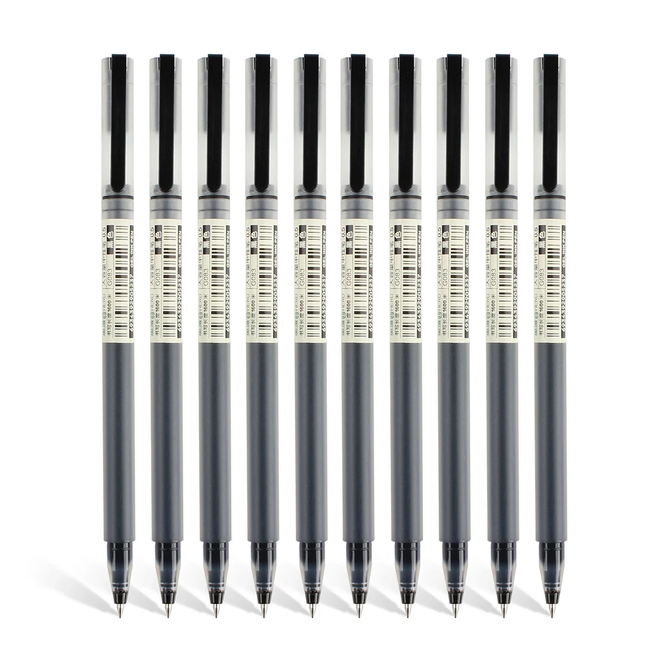 10x Vignette Gel Pens 0.5mm Black Rollerball Student School Office Stationery