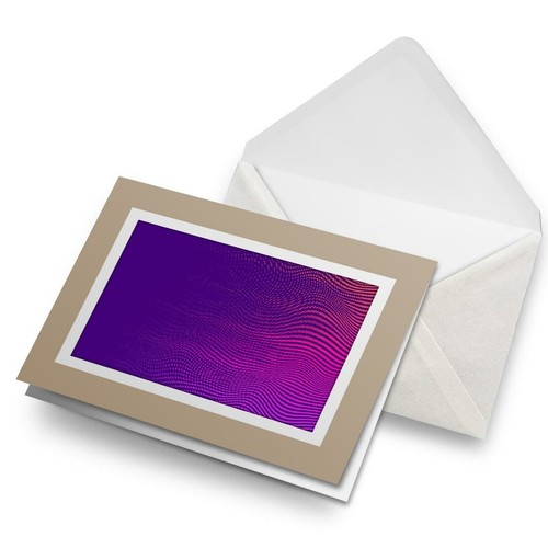 Greetings Card (Biege) - Purple Psychedelic Waves Fun #2557 - 第 1/8 張圖片