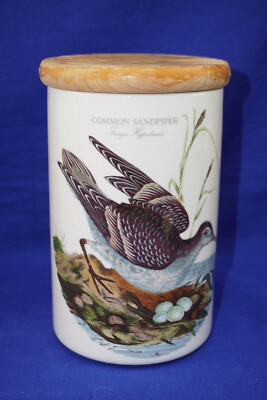 Portmeirion Birds of Britain Canister #1 Common Sandpiper, 7 5/8''   (B23)