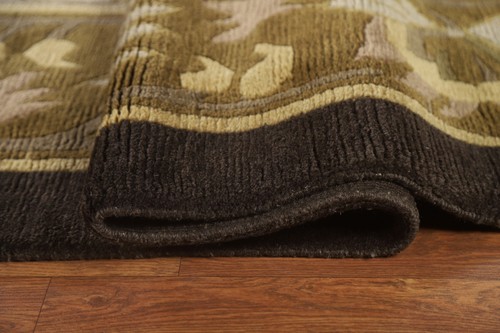 Brown Vegetable Dye Nepalese Oriental 12x16 Palace Size Rug Handmade Wool - Picture 12 of 12
