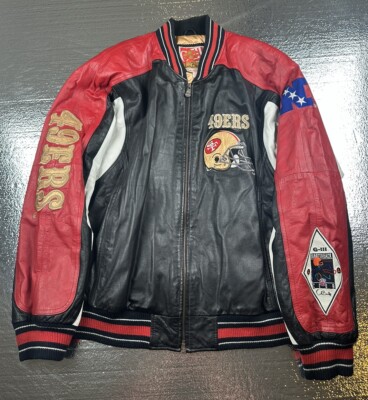 Vintage San Francisco 49ers leather jacket Carl Banks XL VTG NFL Football  Rare