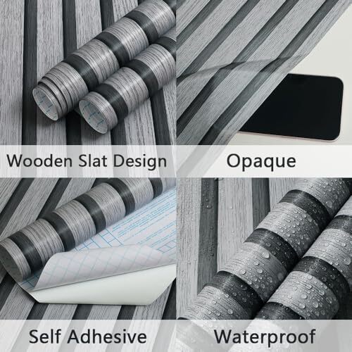 Wood Wallpaper Peel and Stick Wallpaper Wood Slat Wallpaper 16.1''x118