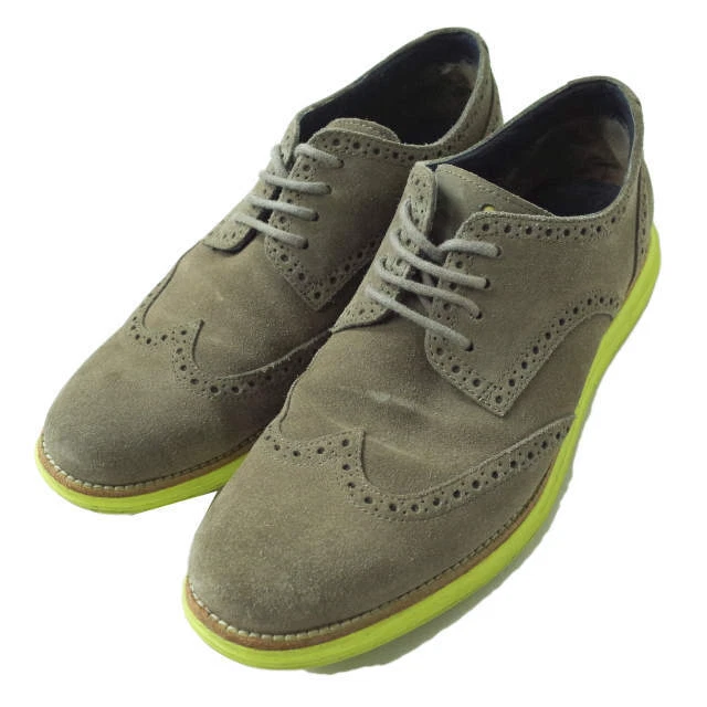COLE HAAN LUNARGRAND WING TIP C11095 US10(28cm) GULL GREY/VOLT