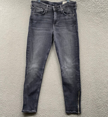 Rag & Bone Jeans Womens 28 Gray Mid Rise Ankle Skinny Cate Ankle Zip 28x26 NEW