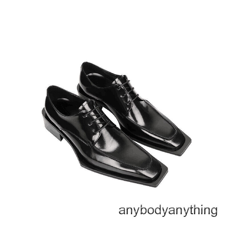 SAOLA Scarpe derby inglesi punta quadrata vera pelle uomo formali business Oxford scarpe