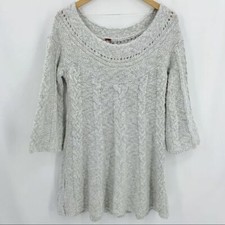 Free People Sweater Dress Oatmeal Cable Knit Medium New