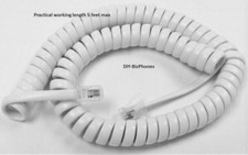Bright White 9ft Handset Cord for Emerson Corded Phone Slimline/Big Button Curly