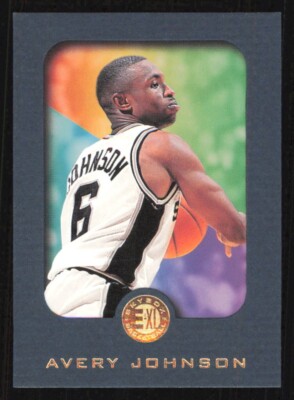 1995 Skybox E-XL AVERY JOHNSON Basketball BLUE BORDER card #74 SAN ANTONIO SPURS