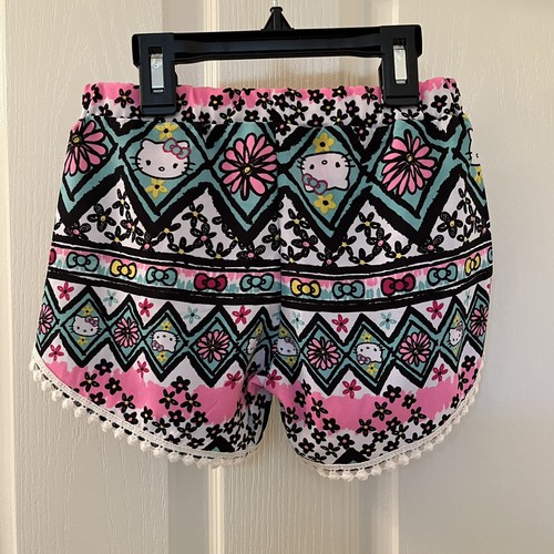 Sanrio Hello Kitty Floral Tribal Elastic Waist Shorts Girls Size XS 4-5 - Picture 6 of 8
