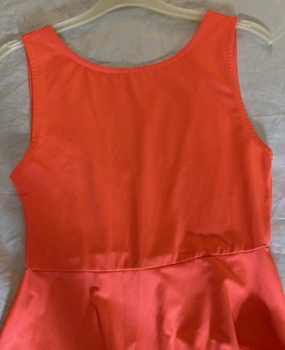 H&M Divided Neon Orange V-back Stretch Jersey Skater Dress, S - Picture 6 of 7