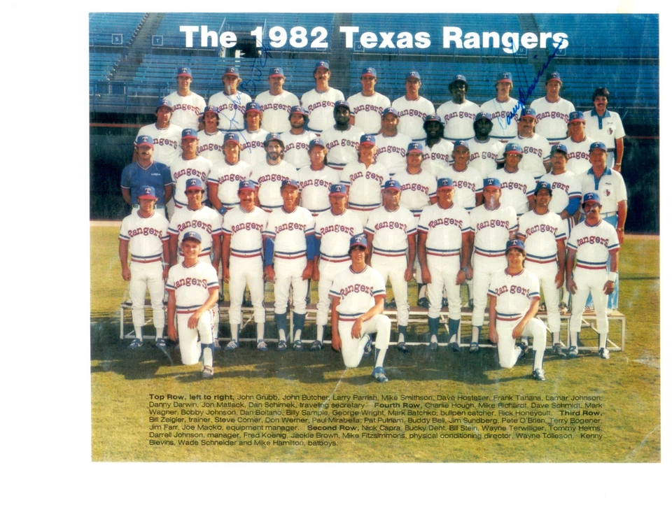 1982 TEXAS RANGERS 8X10 TEAM PHOTO BASEBALL TEXAS HOUGH DARWIN SCHMIDT PARRISH