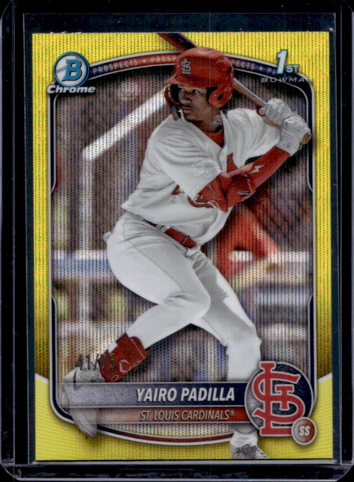 2025 Bowman Chrome Yairo Padilla Yellow Wave Refractor 1st #/75