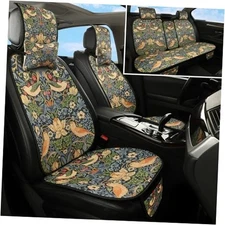 Car Seat Covers Set,Full Set with Headrest,Design 5-Seat William Morris