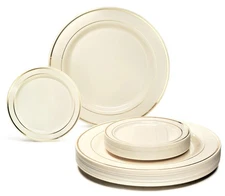" OCCASIONS " 120 Plates Pack, Heavyweight Premium Disposable Plastic Plates ...