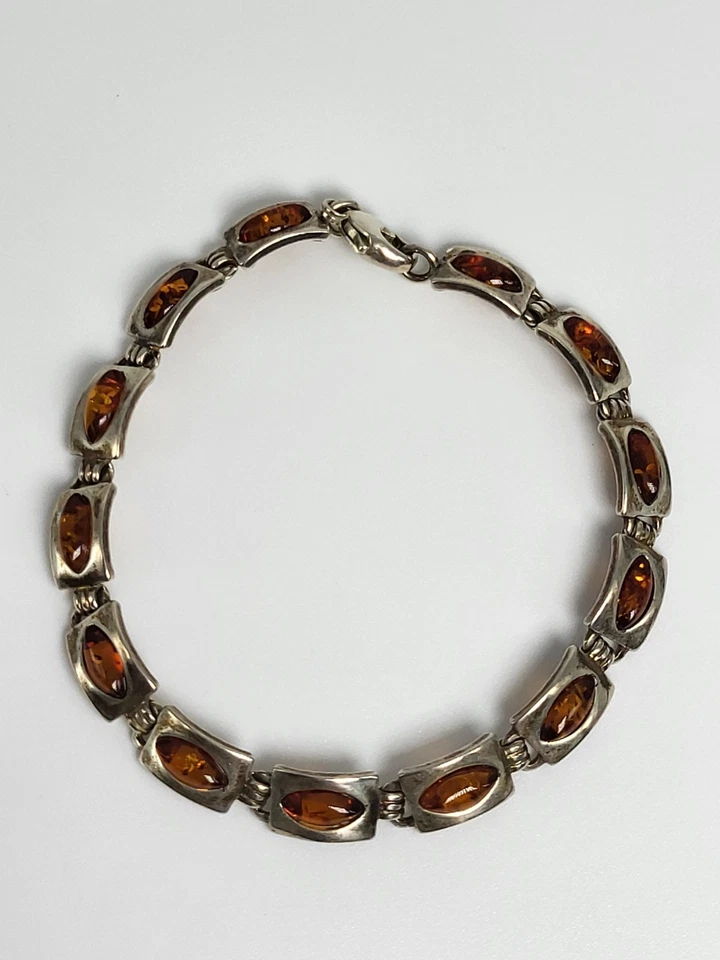 Silber 925 Armband Mit Bernstein Elegant - Bild 2 von 4