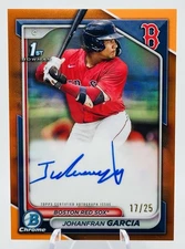2024 Bowman Chrome JOHANFRAN GARCIA 1st True Orange Auto #17/25 Red Sox Prospect