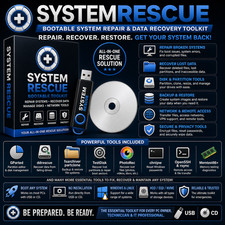 System Rescue ULTIMATE Recovery Toolset USB and CD LIVE Bootable LATEST