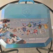 Disney 100 Jewelry Activity Set 500 Beads 10 Charms 10 Cords Kids Craft Kit