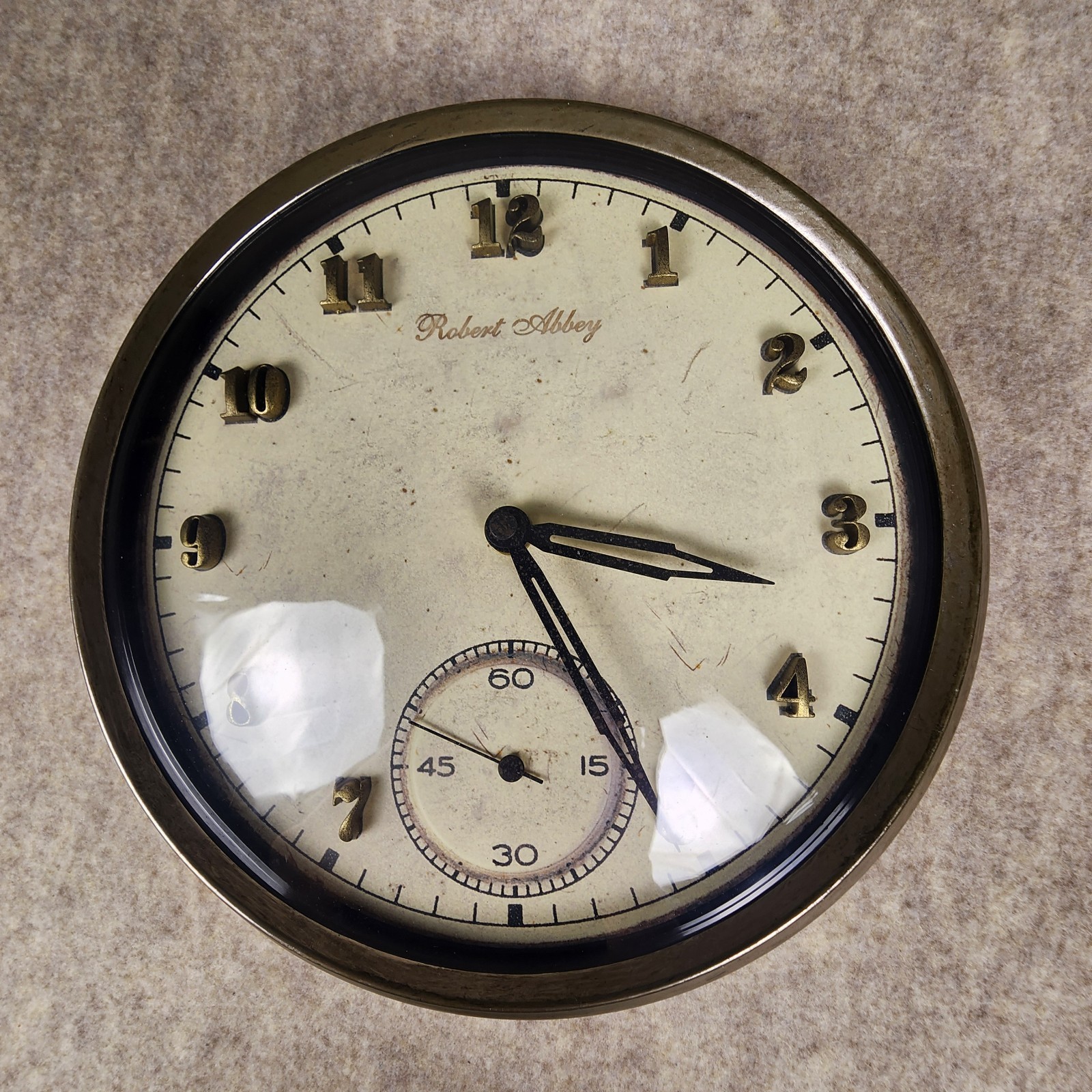 Robert Abbey Raised Numeral Vintage Wall Clock Tested, Works