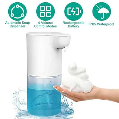 1Pc 350/600ML Rechargeable Automatic Foam Soap Dispenser Touchless Handsfree Dis