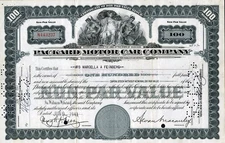 1941 Packard Motor Car Stock  Certificate