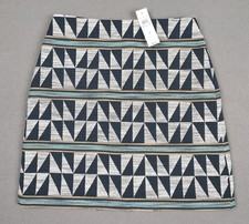 Ann Taylor Pencil Skirt Women 4 Blue White Geometric Triangles Career New 89