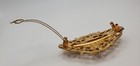 Vintage 1928 Brand Hair Clip Barrette Gold Filigree Faux Pearl Made In France — photo 5