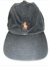 Polo Ralph Lauren Hat Cap Youth Boy Strapback Low Profile Black Preppy Logo Y2K