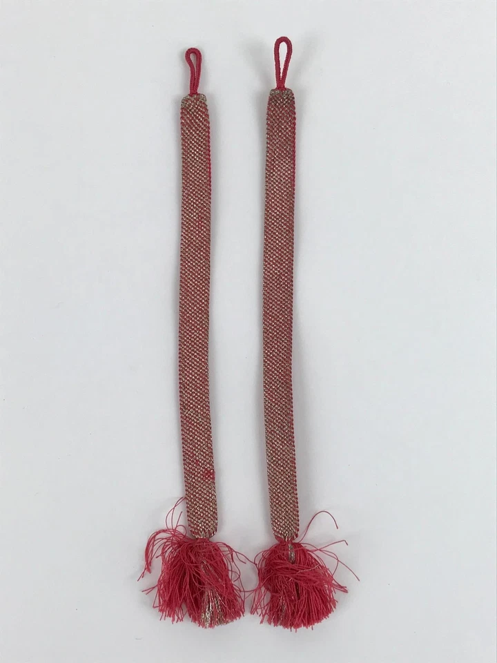 Chaqueta Kimono Japonesa Haori Himo Accesorio De Colección Seda Kumihimo Rosa Plata OJ207 Foto 2 de 4