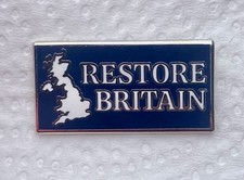 *NEW* Restore Britain enamel lapel pin badge / brooch.  Rupert Lowe, UTK,