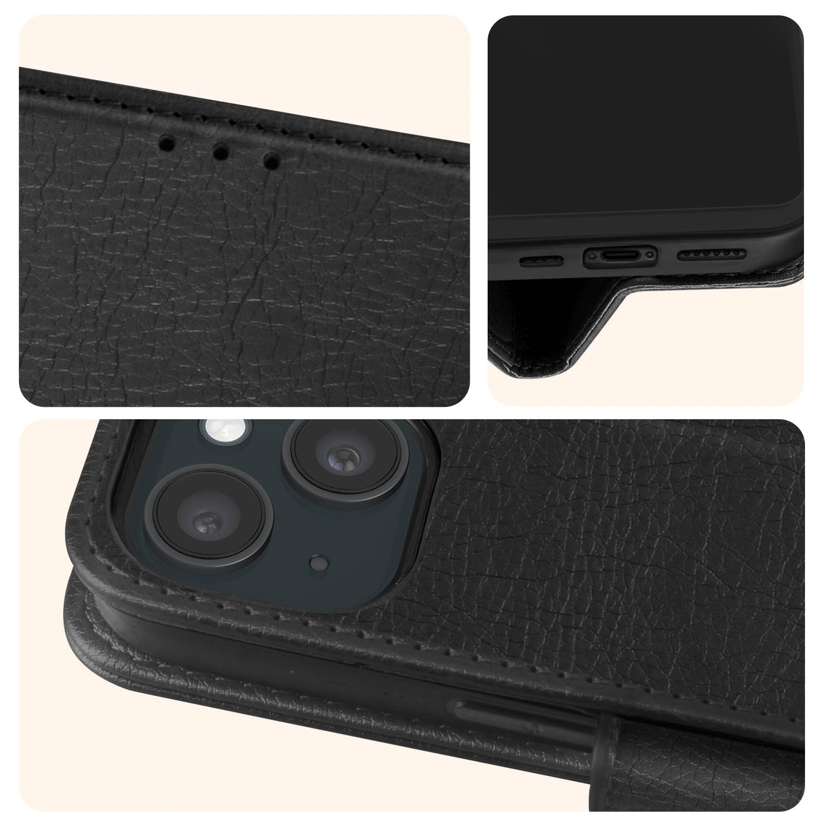 Etui iPhone 15 Plus protection contre les chocs avec clapet support
