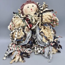 Raggedy Ann Mop Strip Rag Doll Vintage Farmhouse 11"
