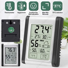 LCD Digital Weather Station Indoor Outdoor Wireless Temperature Humidity Monitor