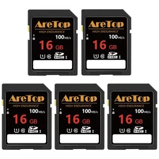 SD Card 16GB, 5 Pack UHS-I Class 10 SDHC Memory Card, 5 Pack 16GB Full HD Video