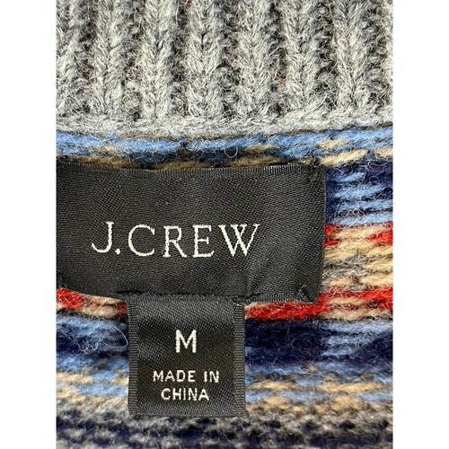 Suéter Pullover J.CREW Para Hombre Gris Multi Cuello Redondo Lana de Cordero Talla M - Imagen 10 de 11