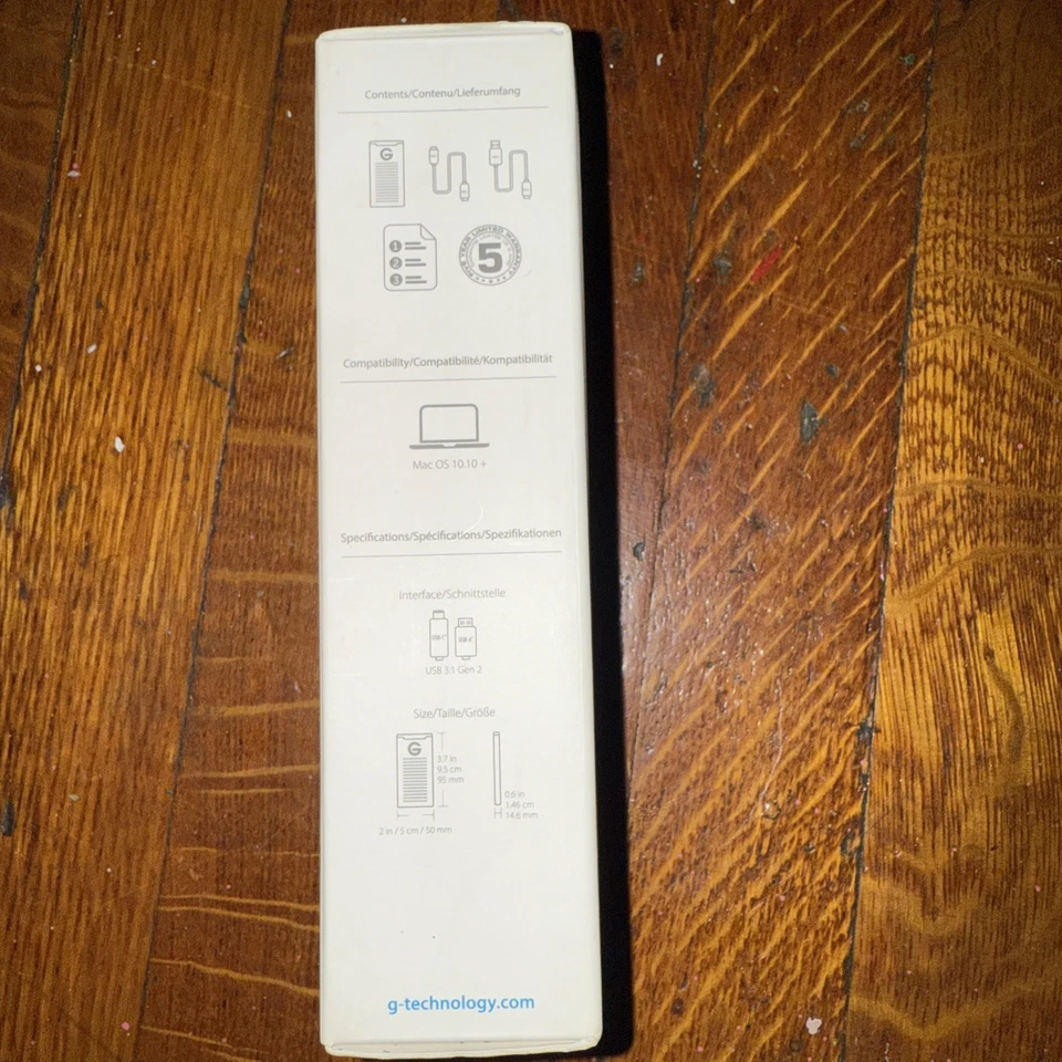 G-Technology 2TB G-DRIVE mobile SSD  External - USB-C (USB 3.1), Up to 560 MB/s - Image 3 of 3