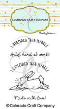 Colorado Craft Company "BACK CARD BUNNY" by Anita Jeram 2"x3" Mini Stamp Set