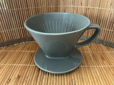 pour over coffee dripper ceramic Filter Grey Stoneware By Threshold Four Holes.