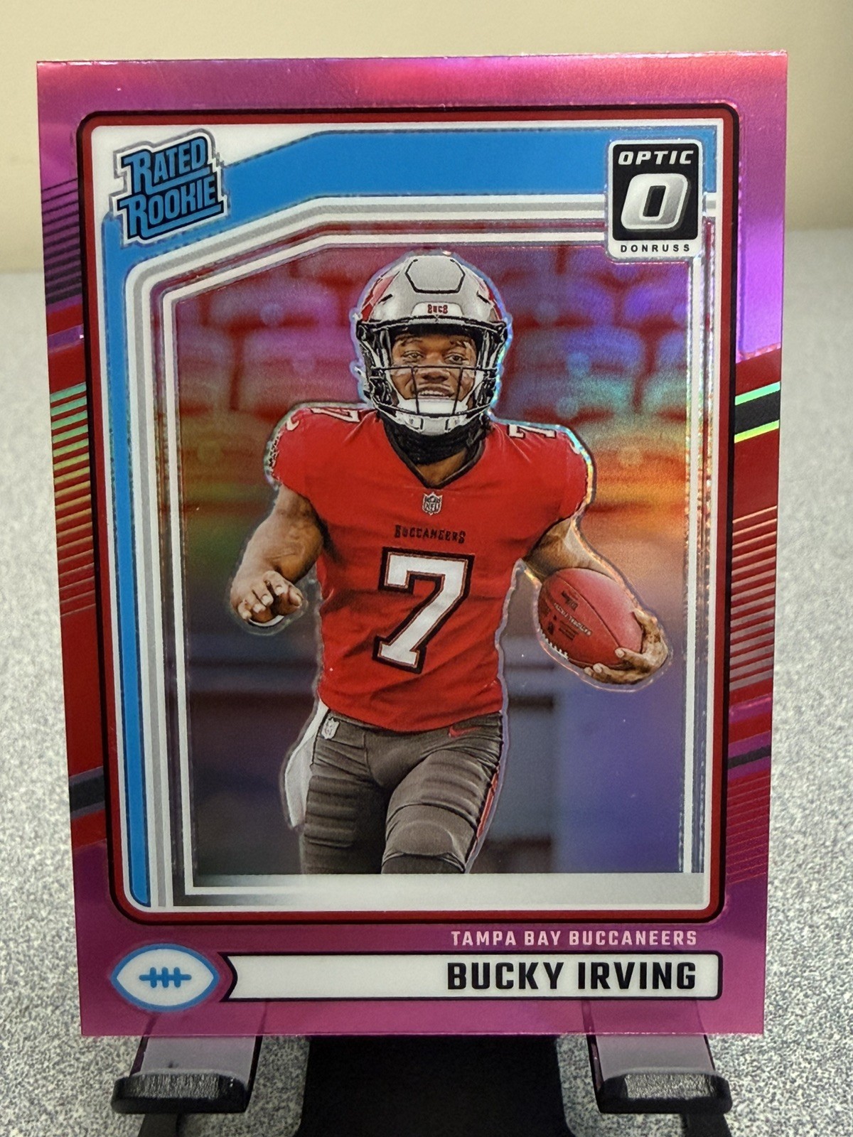 2024 Panini Donruss - Bucky Irving #301 Optic Preview Pink Prizm (RC)