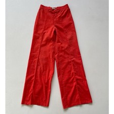 Vtg 70s Orange High Rise Bellbottom Pants / Sz S / Petite Flares Buckle Hippie