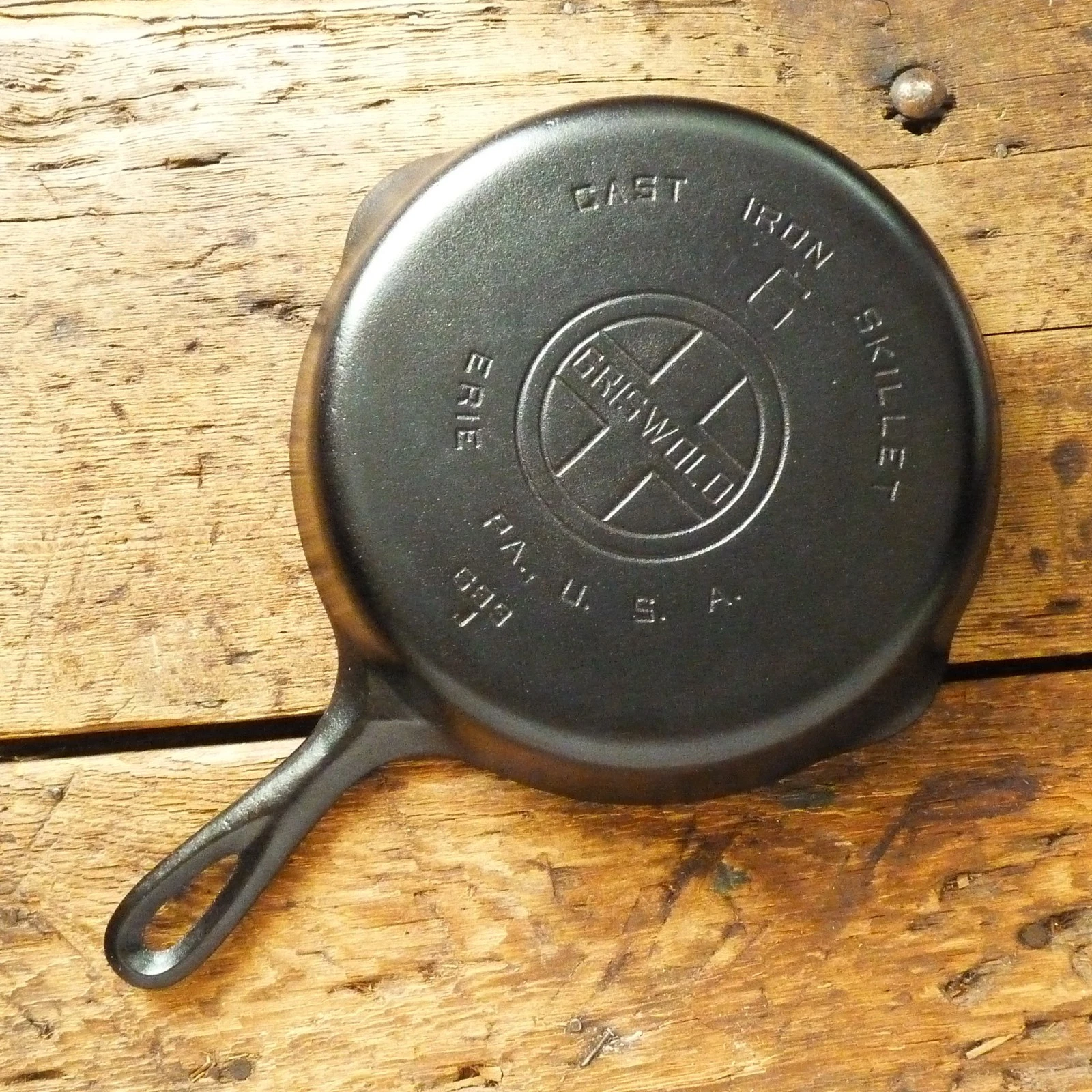Vintage GRISWOLD Cast Iron SKILLET Frying Pan # 6 LARGE BLOCK LOGO - Ironspoon