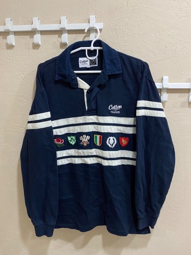 Six Nations Rugby Union Long Sleeve Retro Cotton Traders Jersey Size M