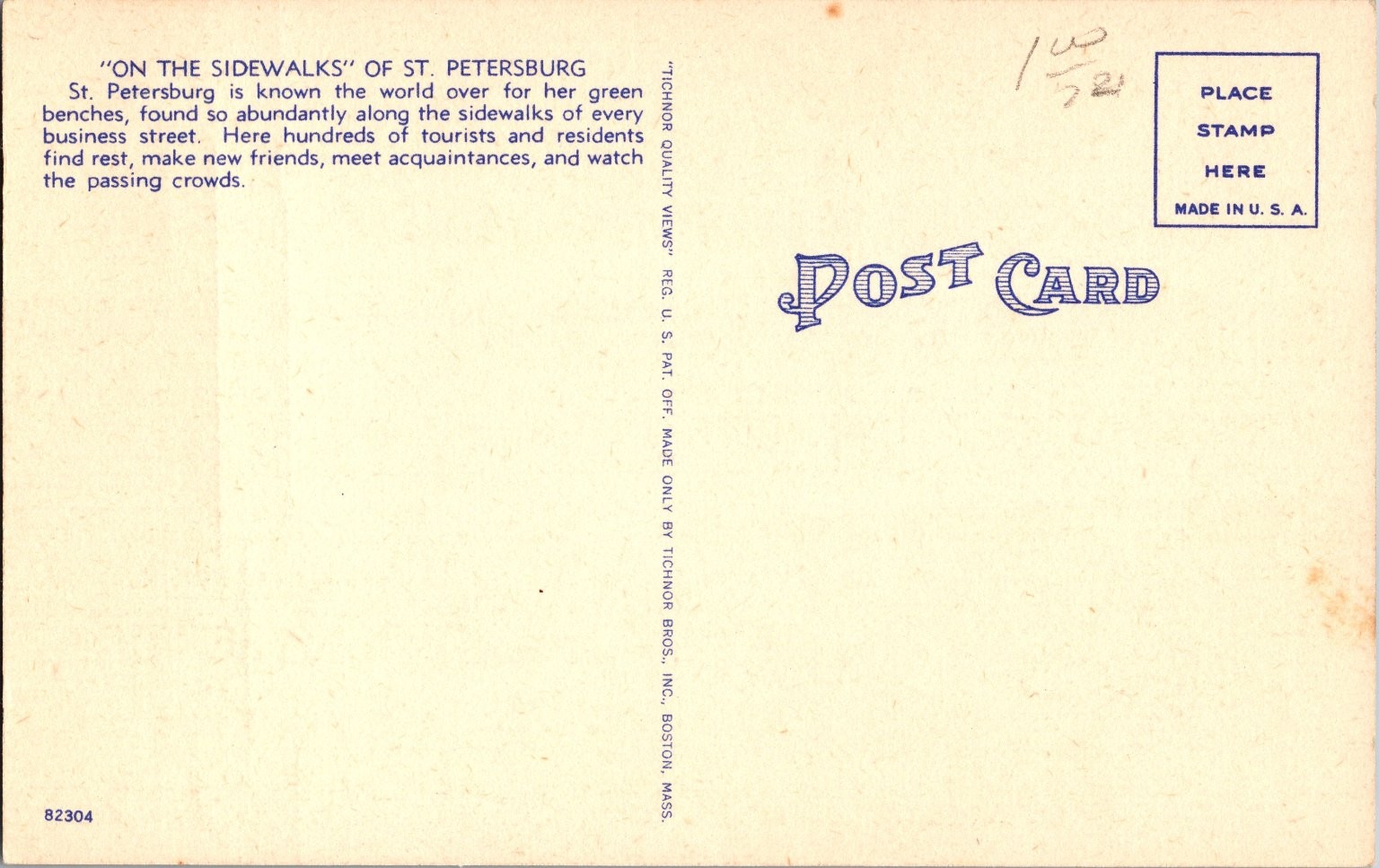 Vintage Linen Postcard Central Avenue St. Petersburg FL McCrory's Store