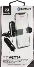 Premier BTVENT Bluetooth FM Transmitter Hands Free Car Kit Vent Mount Combo