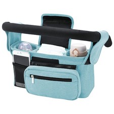 Baby Stroller Diaper Organizer Bag with Cup Holder Detachable Phone Bag & Strap