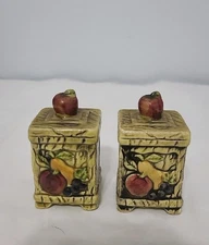 Vintage Lefton Salt & Pepper Shakers 4948 Japan Apple Pear Grapes Fruit S&P