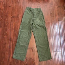 Vtg 1940s US Army Military Trousers OG-107 Pants Type 1 Sateen Size 26x31 Green