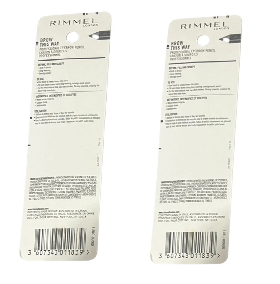 Pack of 2 Rimmel London Professional Eyebrow Pencil, Black Brown 004 - Image 3 of 4