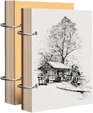 2 Pack Sketchbook,5.1 "x 7.4" Sketch Book Set,85Pages/170 Pages,Thick 160gsm Pap